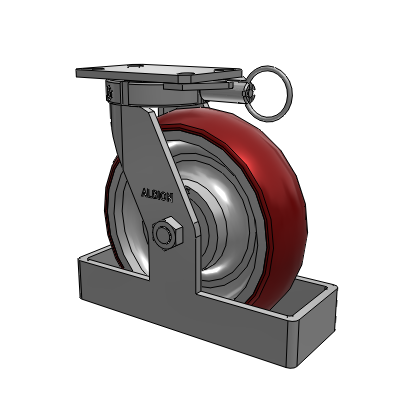 310 Series Top Plate Swivel Caster with 10 x 3 Maroon Tread on Aluminum Core AX - Round Polyurethane (Aluminum Core) wheel