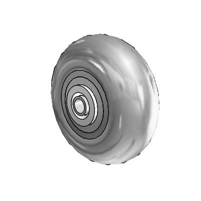 Performa Rubber Round Gray Tread Polyolefin 3.5 x 1.3125 Wheel with Delrin Bearing