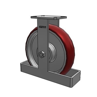 310 Series Top Plate Rigid Caster with 12 x 3 Maroon Tread on Aluminum Core AX - Round Polyurethane (Aluminum Core) wheel