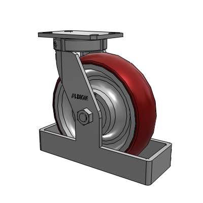 310 Series Top Plate Swivel Caster with 10 x 3 Maroon Tread on Aluminum Core AX - Round Polyurethane (Aluminum Core) wheel
