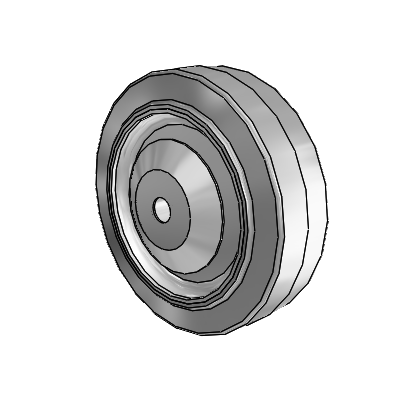 Performa Rubber Flat Gray Tread Polyolefin 4 x 1.25 Wheel with Delrin Bearing