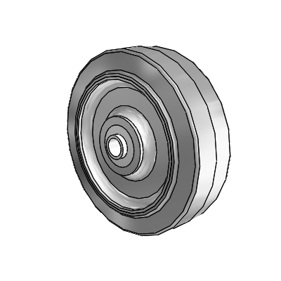 Performa Rubber Flat Gray Tread Polyolefin 4 x 1.25 Wheel with Ball Bearing