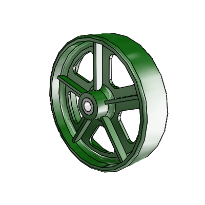 Cast Iron Enameled Cast Iron 5 x 1.25 Wheel with Sleeve Bearing