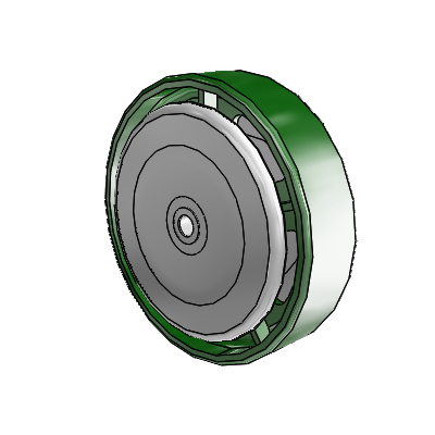 Cast Iron Enameled Cast Iron 5 x 1.25 Wheel with Sleeve Bearing