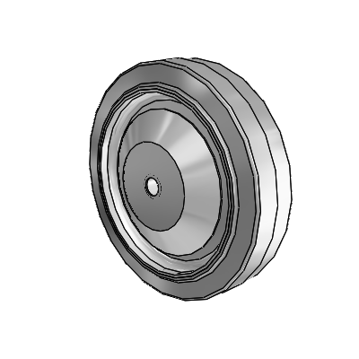 Performa Rubber Flat Gray Tread Polyolefin 5 x 1.25 Wheel with Delrin Bearing