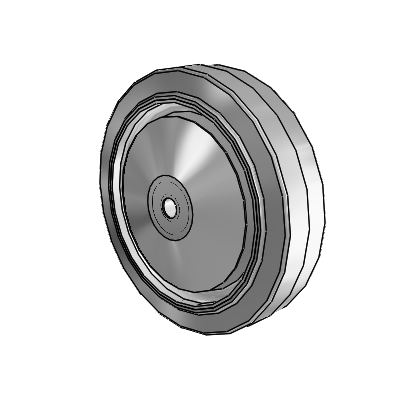 Performa Rubber Flat Gray Tread Polyolefin 5 x 1.25 Wheel with Delrin Bearing
