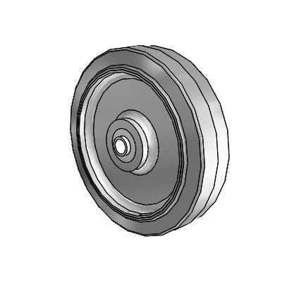 Performa Rubber Flat Gray Tread Polyolefin 5 x 1.25 Wheel with Ball Bearing