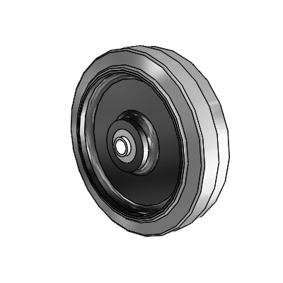 Performa Conductive Rubber Wheels Flat Grey Tread Polyolefin 5 x 1.25 with Ball Bearing