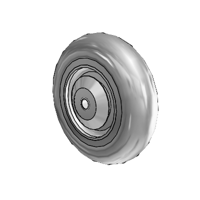 Performa Rubber Round Gray Tread Polyolefin 5 x 1.3125 Wheel with Delrin Bearing