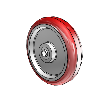 Polyurethane Hi-Tech HI-TECH Polyurethane Polyolefin 5 x 1.25 Wheel with Ball Bearing