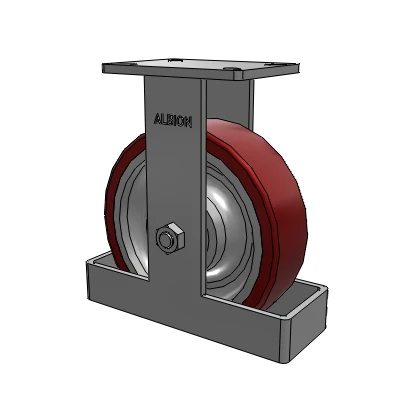 410 Series Top Plate Rigid Caster with 10 x 3 Maroon Tread on Aluminum Core AK - Crown Polyurethane (Aluminum Core) wheel
