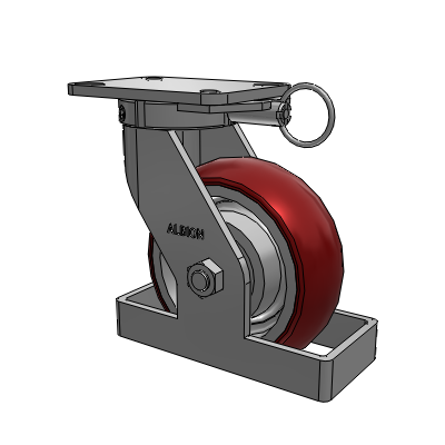 410 Series Top Plate Swivel Caster with 8 x 3 Maroon Tread on Aluminum Core AX - Round Polyurethane (Aluminum Core) wheel