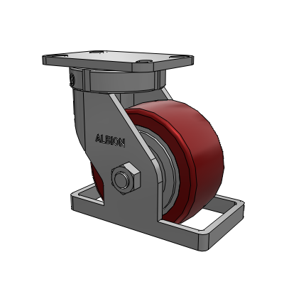 410 Series Top Plate Swivel Caster with 6 x 3 Maroon Tread on Aluminum Core AK - Crown Polyurethane (Aluminum Core) wheel