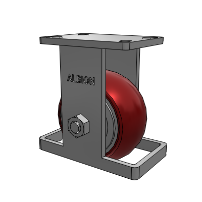 410 Series Top Plate Rigid Caster with 6 x 3 Maroon Tread on Aluminum Core AX - Round Polyurethane (Aluminum Core) wheel
