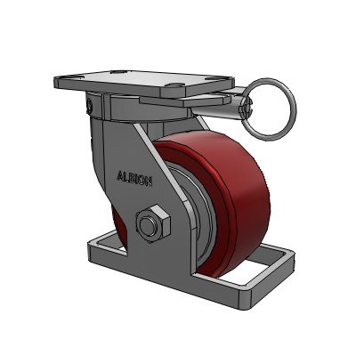 410 Series Top Plate Swivel Caster with 6 x 3 Maroon Tread on Aluminum Core AK - Crown Polyurethane (Aluminum Core) wheel