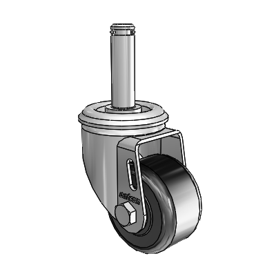 2 Series Grip Ring Stem Zinc Swivel Caster Caster with 2.5 x 1.4375 Black Phenolic Wheel