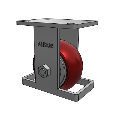 410 Series Top Plate Rigid Caster with 6 x 3 Maroon Tread on Aluminum Core AX - Round Polyurethane (Aluminum Core) wheel
