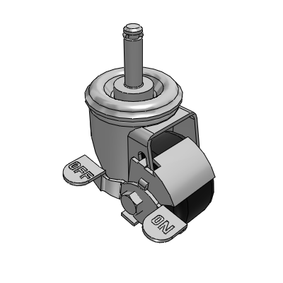 2 Series Casters Grip Ring Stem Caster with 2.5 x 1.4375 Phenolic Wheel and Top Lock Brake