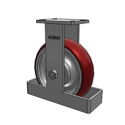410 Series Top Plate Rigid Caster with 10 x 3 Maroon Tread on Aluminum Core AX - Round Polyurethane (Aluminum Core) wheel