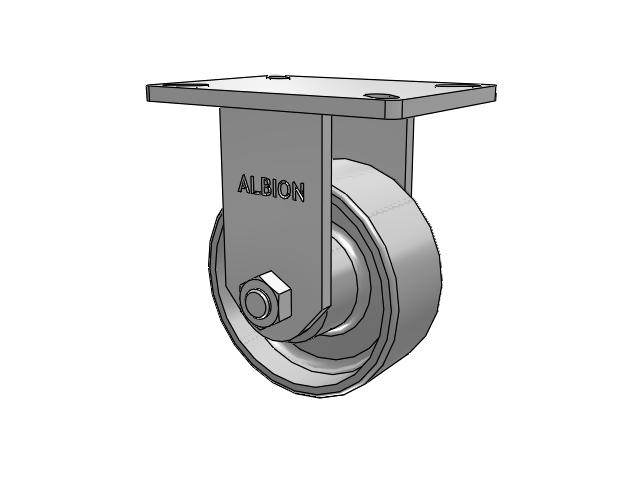 410 Series Top Plate Rigid Caster with 6 x 2.5 Clear Coat Enamel FS - Drop-Forged Steel wheel