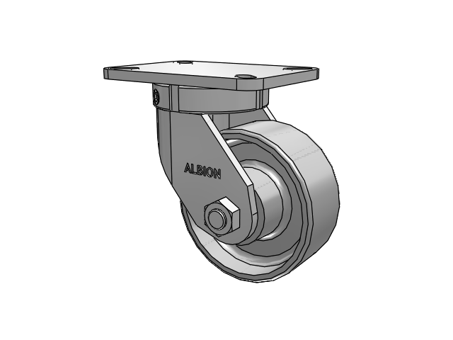 410 Series Top Plate Swivel Caster with 6 x 2.5 Clear Coat Enamel FS - Drop-Forged Steel wheel