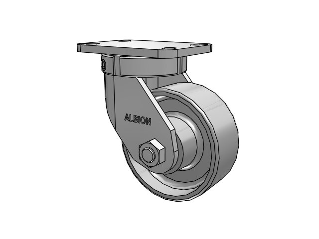 410 Series Top Plate Swivel Caster with 6 x 2.5 Clear Coat Enamel FS - Drop-Forged Steel wheel