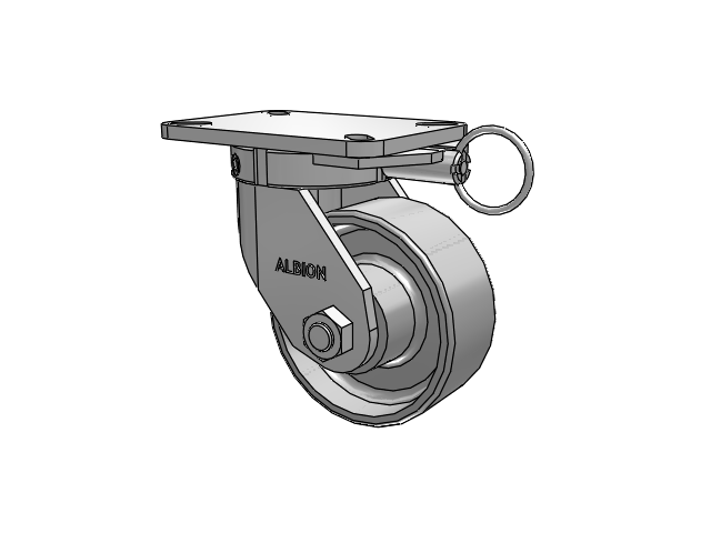 410 Series Top Plate Swivel Caster with 6 x 2.5 Clear Coat Enamel FS - Drop-Forged Steel wheel