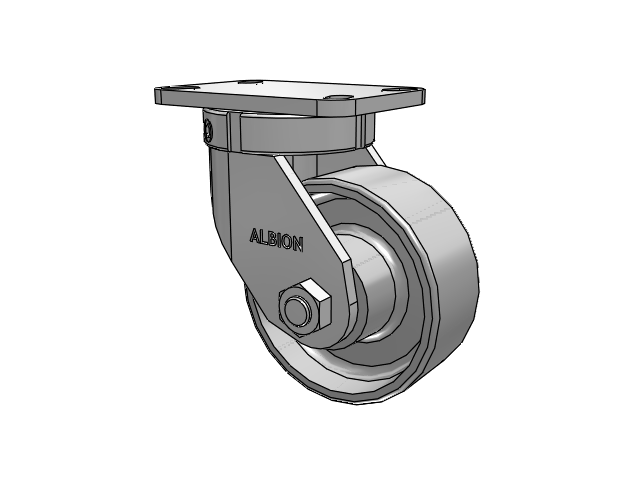 410 Series Top Plate Swivel Caster with 6 x 2.5 Clear Coat Enamel FS - Drop-Forged Steel wheel