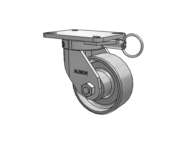 410 Series Top Plate Swivel Caster with 6 x 2.5 Clear Coat Enamel FS - Drop-Forged Steel wheel