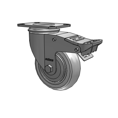 2 Series Top Plate Swivel Zinc Plated Swivel Caster with 4 x 1.25 Performa Crown wheel and Intergrated TTL
