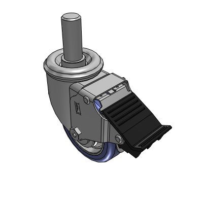 2 Series Casters Threaded Stem Caster with 3.5 in x 1.25 in HydroTech Wheel and Precision Ball Bearing