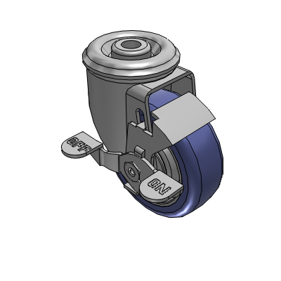2 Series Casters Modular Stem Caster with 3.5 in x 1.25 in HydroTech Wheel and Precision Ball Bearing