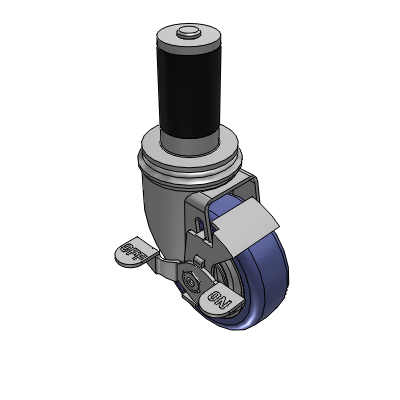 2 Series Casters Expanding Adapter Stem Caster with 3.5 in x 1.25 in HydroTech Wheel and Precision Ball Bearing