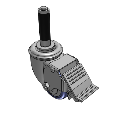 2 Series Casters Expanding Adapter Stem Caster with 3 in x 1.25 in HydroTech Wheel and Precision Ball Bearing