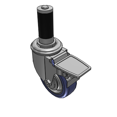 2 Series Casters Expanding Adapter Stem Caster with 3.5 in x 1.25 in HydroTech Wheel and Precision Ball Bearing