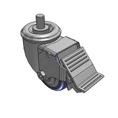 2 Series Casters Threaded Stem Caster with 3 in x 1.25 in HydroTech Wheel and Precision Ball Bearing