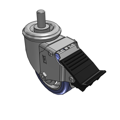 2 Series Casters Threaded Stem Caster with 3.5 in x 1.25 in HydroTech Wheel and Precision Ball Bearing