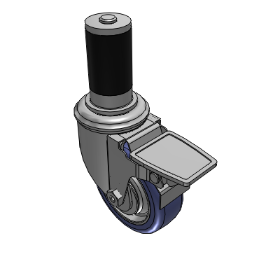 2 Series Casters Expanding Adapter Stem Caster with 3.5 in x 1.25 in HydroTech Wheel and Precision Ball Bearing