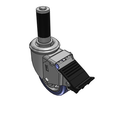 2 Series Casters Expanding Adapter Stem Caster with 3.5 in x 1.25 in HydroTech Wheel and Precision Ball Bearing