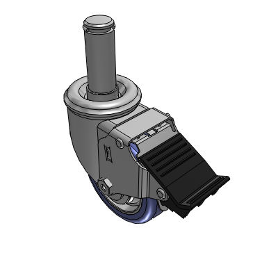 2 Series Casters Grip Ring Stem Caster with 3.5 in x 1.25 in HydroTech Wheel and Precision Ball Bearing