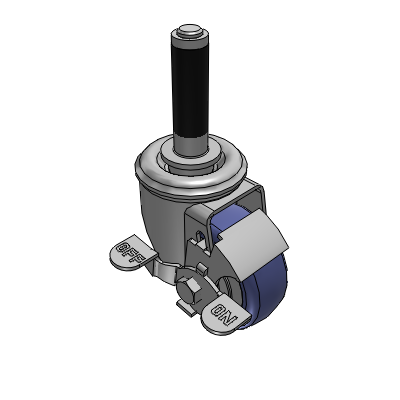 2 Series Casters Expanding Adapter Stem Caster with 3 in x 1.25 in HydroTech Wheel and Precision Ball Bearing
