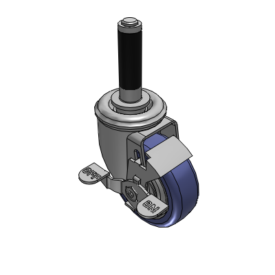 2 Series Casters Expanding Adapter Stem Caster with 3.5 in x 1.25 in HydroTech Wheel and Precision Ball Bearing