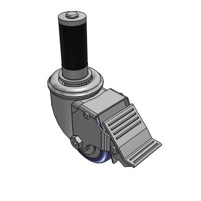 2 Series Casters Expanding Adapter Stem Caster with 3 in x 1.25 in HydroTech Wheel and Precision Ball Bearing