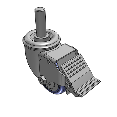 2 Series Casters Threaded Stem Caster with 3 in x 1.25 in HydroTech Wheel and Precision Ball Bearing
