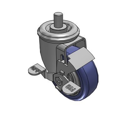 2 Series Casters Threaded Stem Caster with 3.5 in x 1.25 in HydroTech Wheel and Precision Ball Bearing