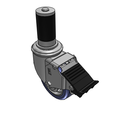 2 Series Casters Expanding Adapter Stem Caster with 3.5 in x 1.25 in HydroTech Wheel and Precision Ball Bearing