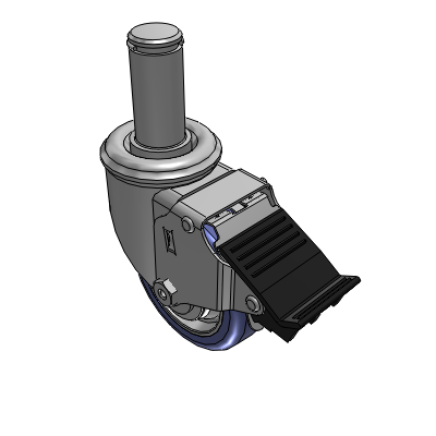 2 Series Casters Grip Ring Stem Caster with 3.5 in x 1.25 in HydroTech Wheel and Precision Ball Bearing