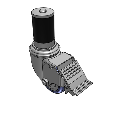 2 Series Casters Expanding Adapter Stem Caster with 3 in x 1.25 in HydroTech Wheel and Precision Ball Bearing