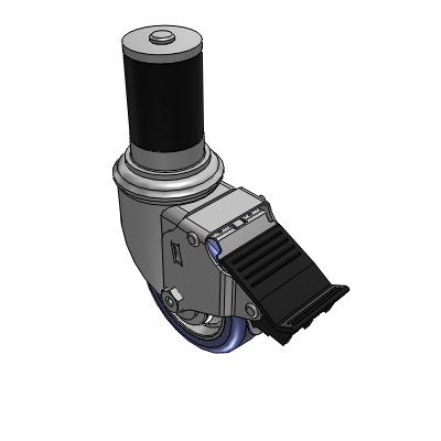 2 Series Casters Expanding Adapter Stem Caster with 3.5 in x 1.25 in HydroTech Wheel and Precision Ball Bearing