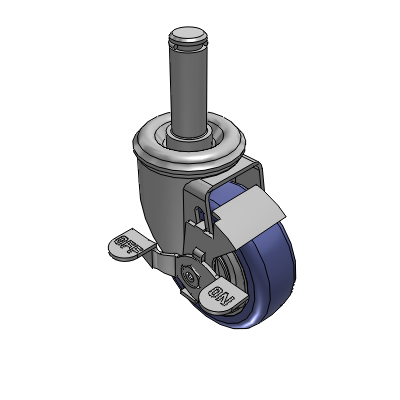2 Series Casters Grip Ring Stem Caster with 3.5 in x 1.25 in HydroTech Wheel and Precision Ball Bearing